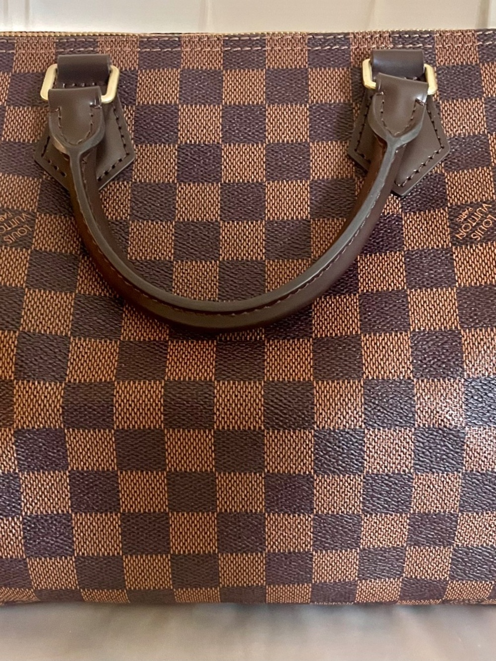 Louis Vuitton Speedy Bandoulière 30 Damier Ebene Brown Crossbody Bag w/ Strap &